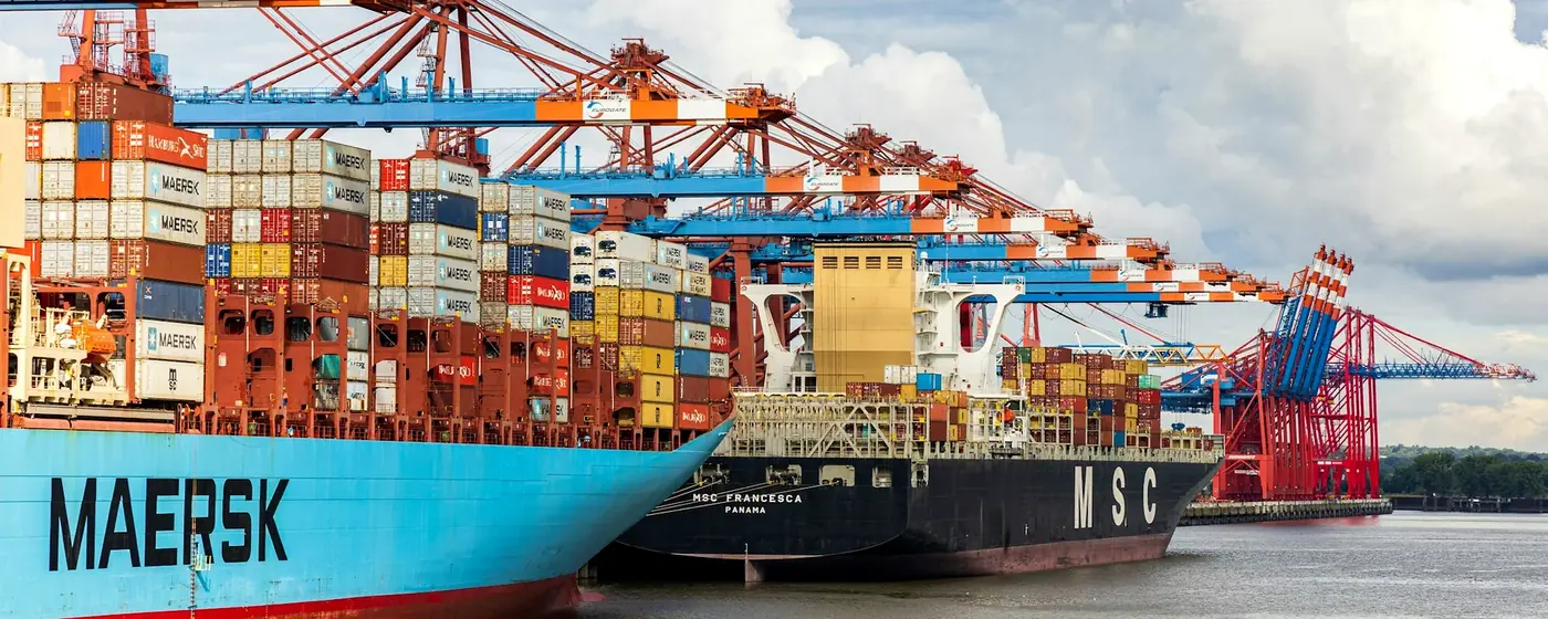 Global freight operations at an international container port